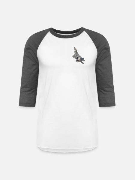 F22-Raptor - Unisex Baseball T-Shirt - white/charcoal