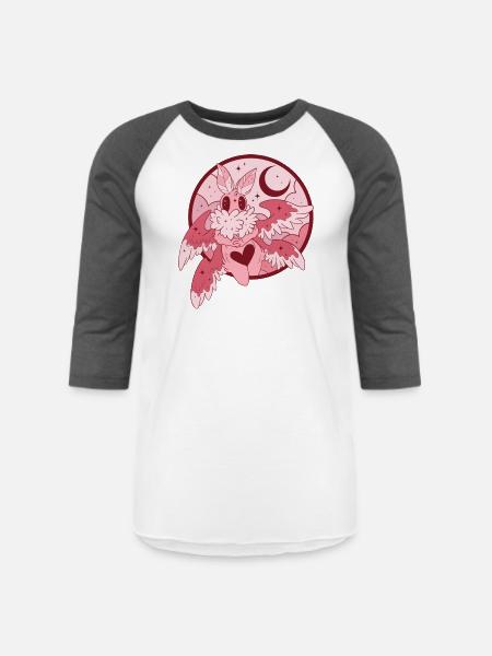 Rosy Maple Mothman - Unisex Baseball T-Shirt - white/charcoal