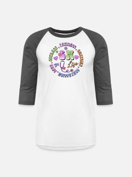 Emergency Nurse circle - Unisex Baseball T-Shirt - white/charcoal