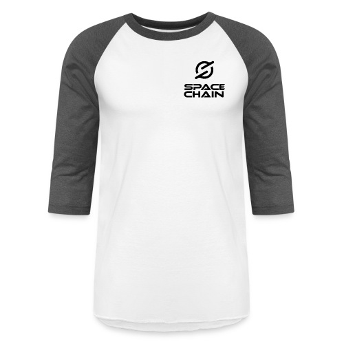 SpaceChain logo (black) - Unisex Baseball T-Shirt