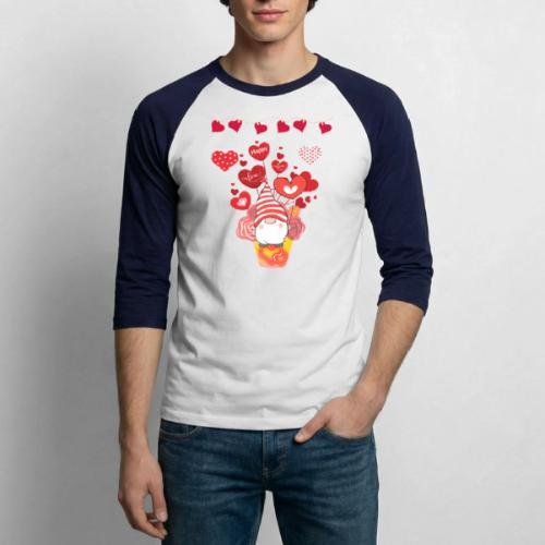 Design wrapped in love hearts, vibrating in love. - Unisex Baseball T-Shirt