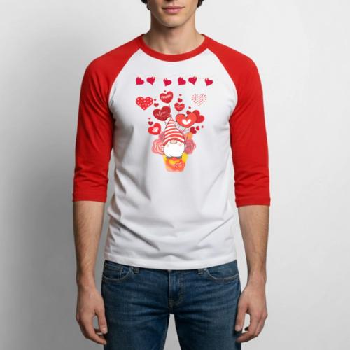 Design wrapped in love hearts, vibrating in love. - Unisex Baseball T-Shirt