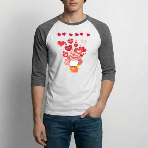 Design wrapped in love hearts, vibrating in love. - Unisex Baseball T-Shirt