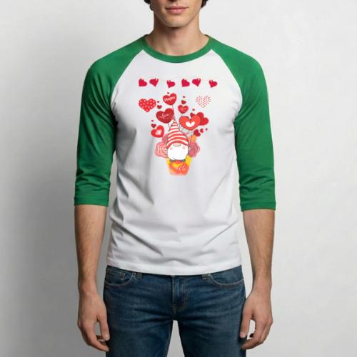 Design wrapped in love hearts, vibrating in love. - Unisex Baseball T-Shirt
