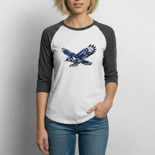 Silver Blue Jay Dive - Unisex Baseball T-Shirt