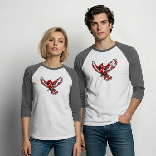 Cardinal in Flight - Unisex Baseball T-Shirt