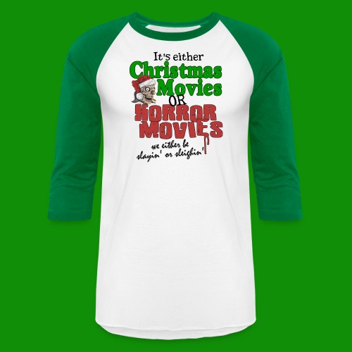 Christmas Sleighin' or Slayin' - Unisex Baseball T-Shirt