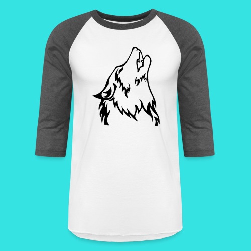 Wolf (back) - Unisex Baseball T-Shirt