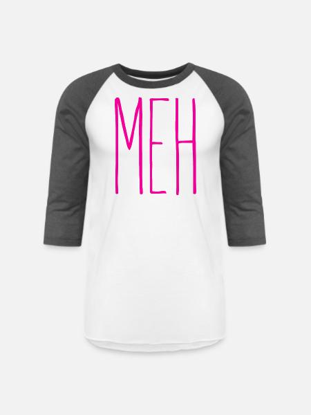 Meh Pink - Unisex Baseball T-Shirt - white/charcoal