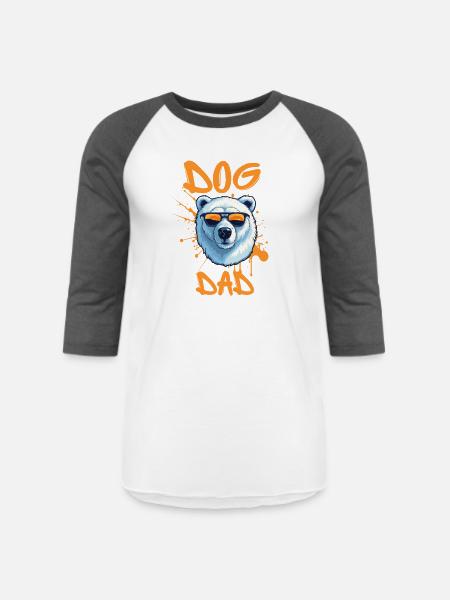 Dog Dad Graffiti Bear funny dogs  - Unisex Baseball T-Shirt - white/charcoal