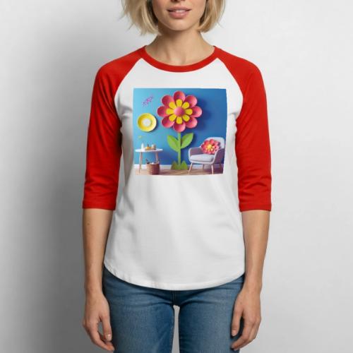 Flower design and harmony of environmental well-be - Unisex Baseball T-Shirt
