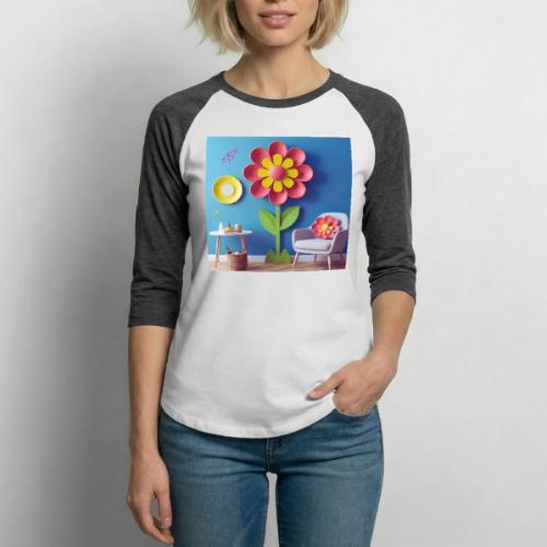Flower design and harmony of environmental well-be - Unisex Baseball T-Shirt