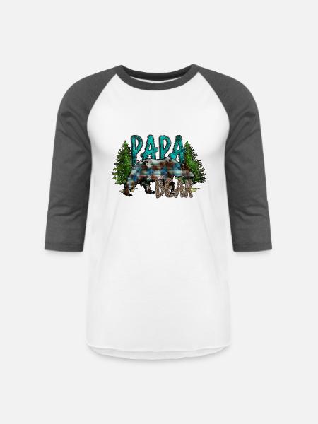 Papa Bear - Unisex Baseball T-Shirt - white/charcoal