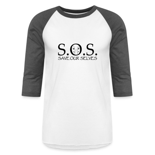SOS Black on Black - Unisex Baseball T-Shirt