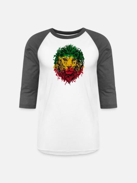 Africa map rasta lion - Unisex Baseball T-Shirt - white/charcoal