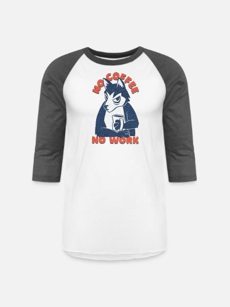 Coffee Dog Love it - Unisex Baseball T-Shirt - white/charcoal