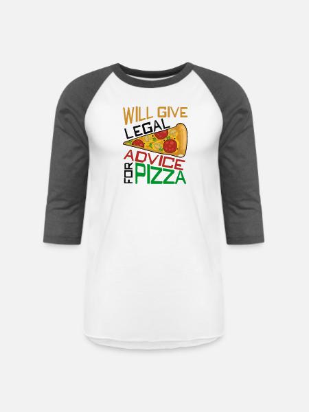 Legal Advice Pizza - Unisex Baseball T-Shirt - white/charcoal