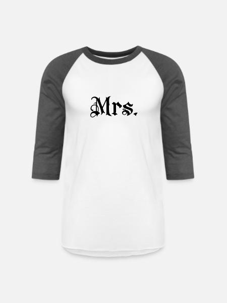 Gladditudes Mrs tattoo style - Unisex Baseball T-Shirt - white/charcoal