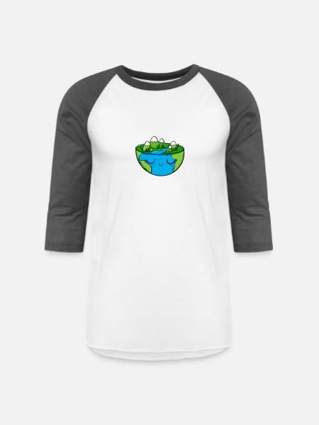 Earth Day Halftone - Unisex Baseball T-Shirt - white/charcoal
