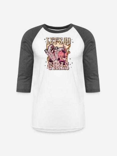 Let's go girls - Unisex Baseball T-Shirt - white/charcoal