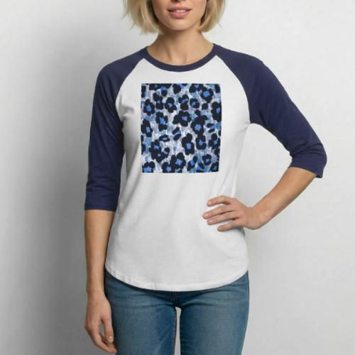 blue ank black leopard pattern - Unisex Baseball T-Shirt