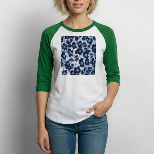 blue ank black leopard pattern - Unisex Baseball T-Shirt