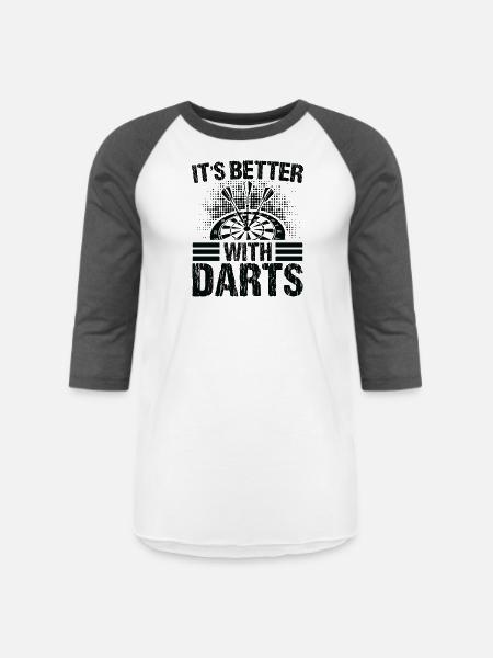 Darts Dart Player - Unisex Baseball T-Shirt - white/charcoal