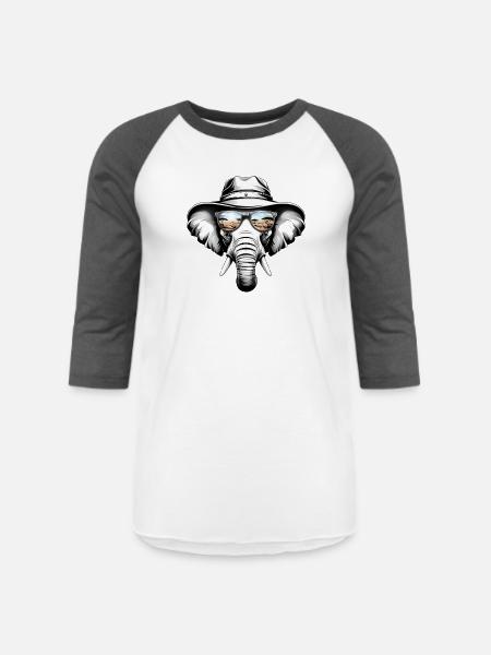 Elephant Bucket Hat - Unisex Baseball T-Shirt - white/charcoal