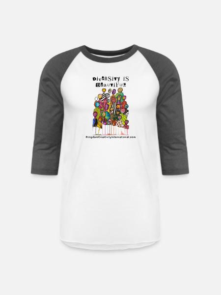 Diversity is Beautiful - Unisex Baseball T-Shirt - white/charcoal