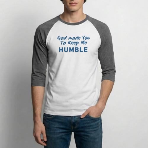Christian Humility (blue) - Unisex Baseball T-Shirt