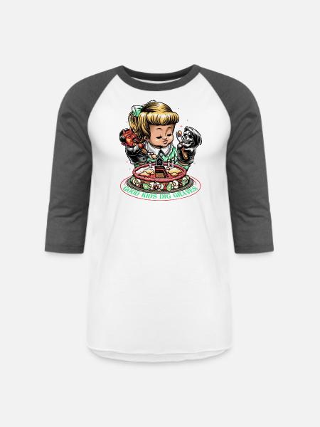 Good Kids Dig Graves - Unisex Baseball T-Shirt - white/charcoal