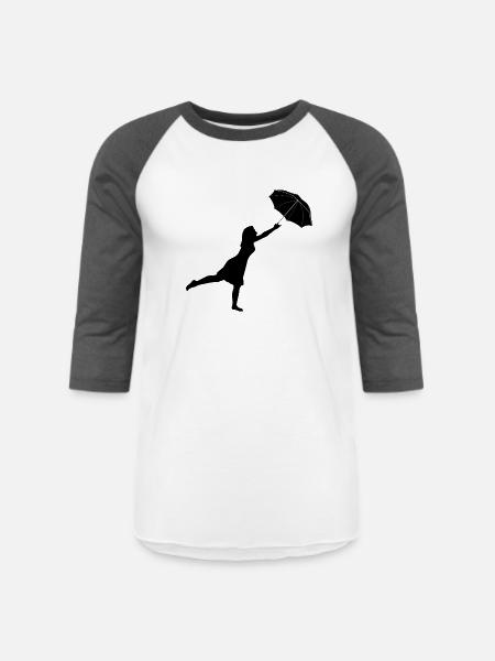 UMBRELLA - Unisex Baseball T-Shirt - white/charcoal