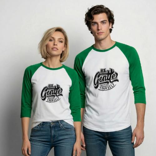 Black Typographic design - Unisex Baseball T-Shirt