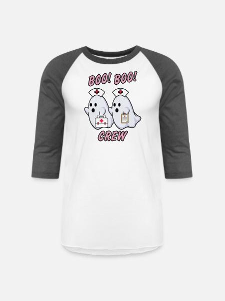 Boo Boo Crew Nurse - Unisex Baseball T-Shirt - white/charcoal