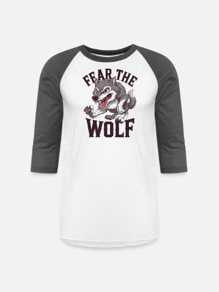 Howling Wolf Spirit - Unisex Baseball T-Shirt - white/charcoal