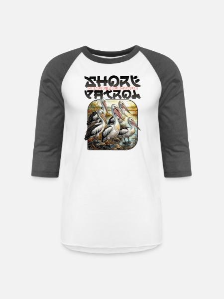 Pelecanus Shore Birds - Unisex Baseball T-Shirt - white/charcoal