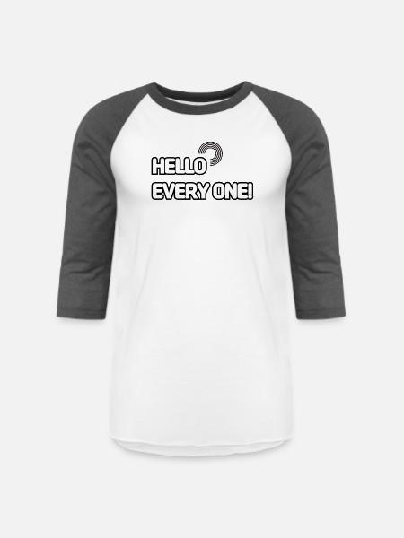 HELLO EVERY ONE 001 - Unisex Baseball T-Shirt - white/charcoal