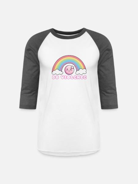 Bad Advice Rainbow Moon - Unisex Baseball T-Shirt - white/charcoal