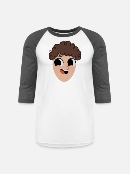 egg face - Unisex Baseball T-Shirt - white/charcoal
