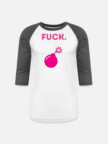 hot pink bomba - Unisex Baseball T-Shirt - white/charcoal