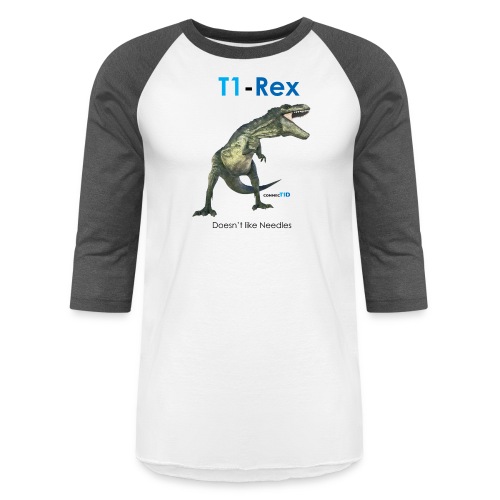 -Rex Doesn't Like Needles - Unisex Baseball T-Shirt