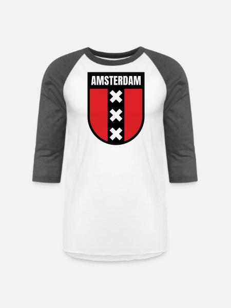 Amsterdam - Unisex Baseball T-Shirt - white/charcoal