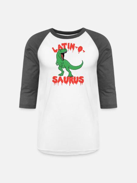 Latin Teacher Dinosaur Latinosaurus - Unisex Baseball T-Shirt - white/charcoal