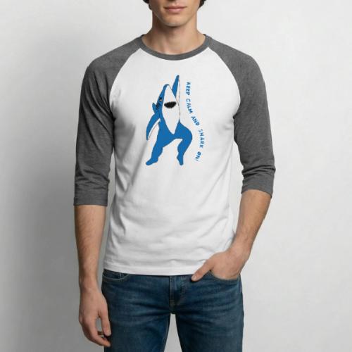 Dancing Shark - Keep Calm - Unisex Baseball T-Shirt