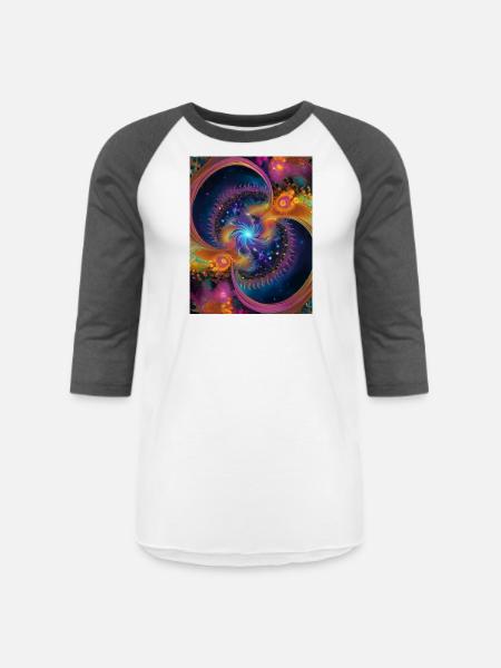 Fractal universe - Unisex Baseball T-Shirt - white/charcoal