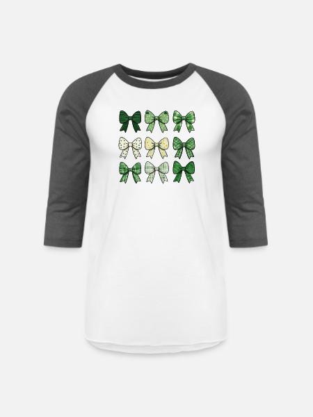 Hair bow green - Unisex Baseball T-Shirt - white/charcoal