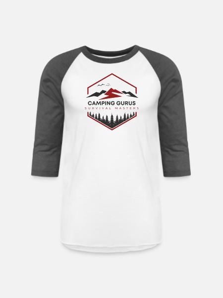Camping Gurus Survival Masters - Unisex Baseball T-Shirt - white/charcoal