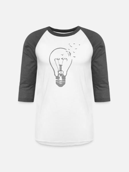 Broken Light - Unisex Baseball T-Shirt - white/charcoal
