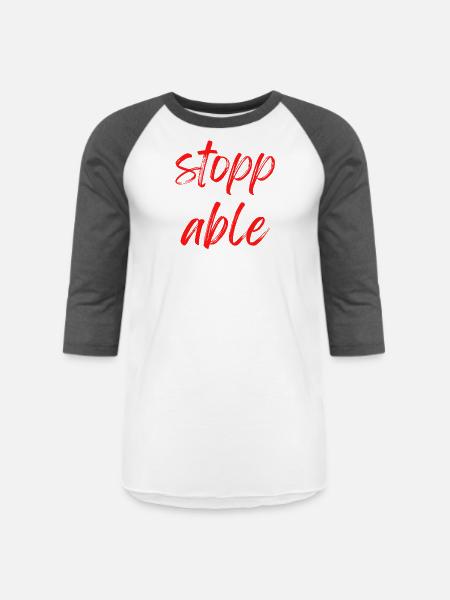 Un stoppable - Unisex Baseball T-Shirt - white/charcoal
