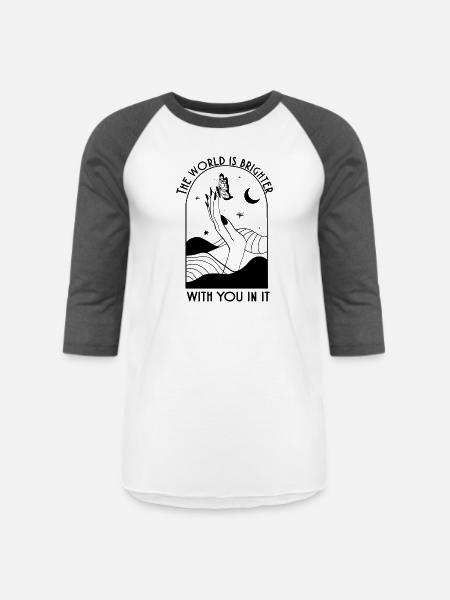 Moonlit Silhouette - Unisex Baseball T-Shirt - white/charcoal